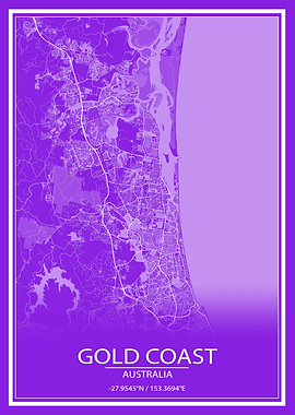 Gold Coast PurpleWhite Map