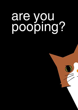 Orange Cat Are You Pooping