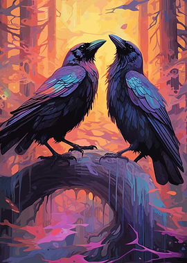 Two black ravens