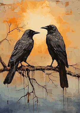 Two black ravens