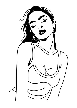 One Line Art Woman