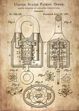 Antique padlock design 188