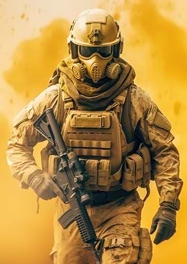 Special Force Soldier Yell