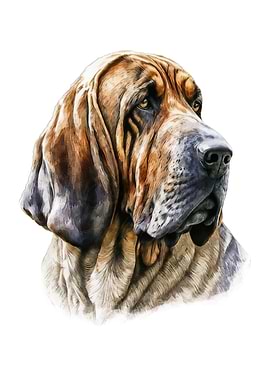 Bloodhound Dog Watercolor