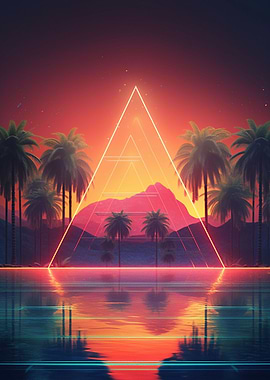 Orange Neon Pyramid