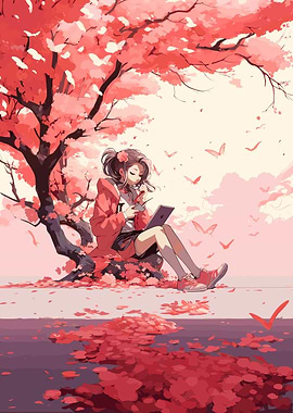 Cherry Blossom Anime Girl