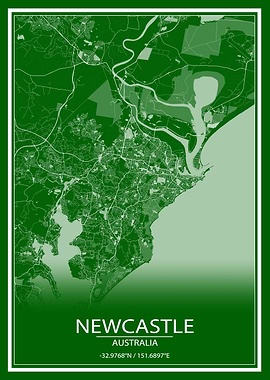Newcastle Green White Map