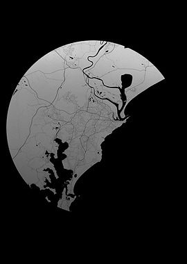 Newcastle Black Silver Map