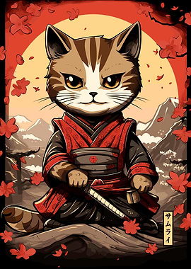 Japanese Samurai Cat