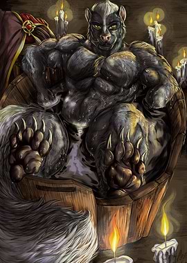 Bathing skunk warrior