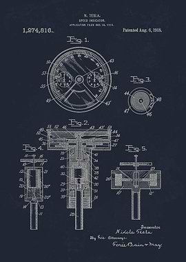 1918 Tesla Speed indicator