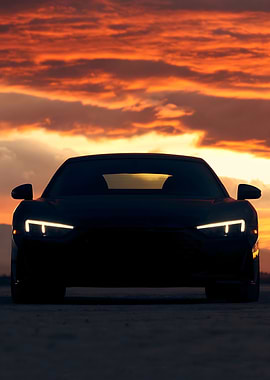 Audi R8 sunset
