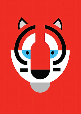 minimalist tiger face