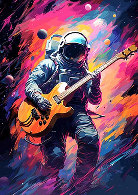 Astronaut Playing Guitar