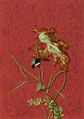 Bird and plant print