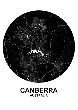 Canberra Black Circle Map