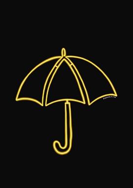 Yellow umbrella neon