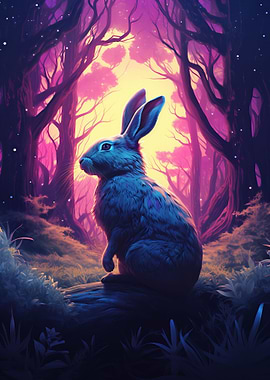 Rabbit In Forest Bunny