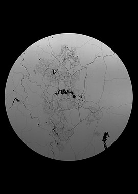 Canberra Black Silver Map