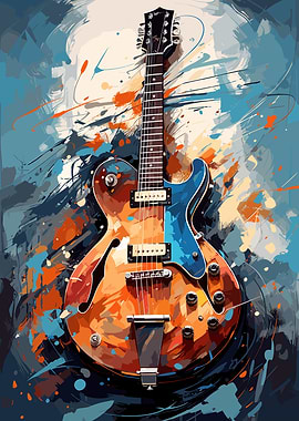 Electric Guitar Watercolor