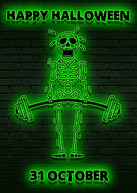 skeleton halloween neon