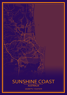Sunshine Coast Purple Map