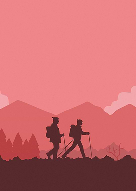 Hiking Illustration