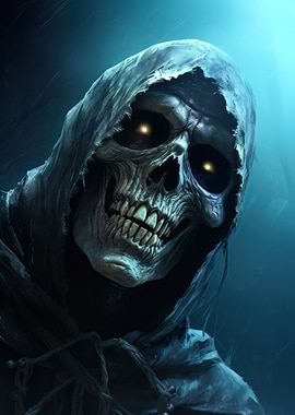 spooky skull laughting