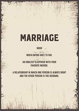 marriage funny definition