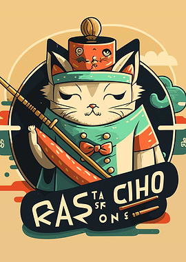 sushi cat chef japan