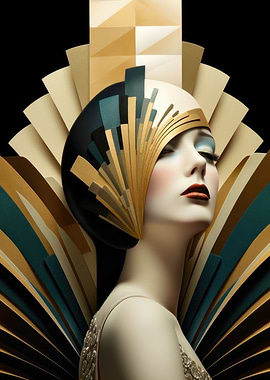 Deco Glam Teal Golden