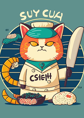 sushi cat chef japan