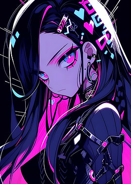 Beauty Anime Cyber Girl
