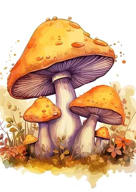 Watercolor Mushroom