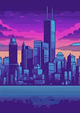 City Synthwave Retro