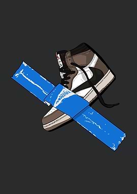 brown shoes isolated wall