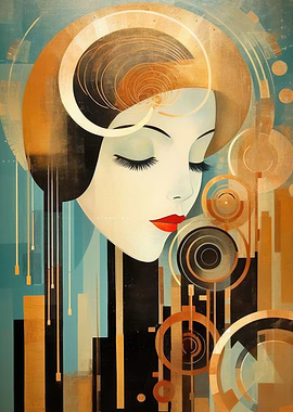 Deco Dance in Teal Gold