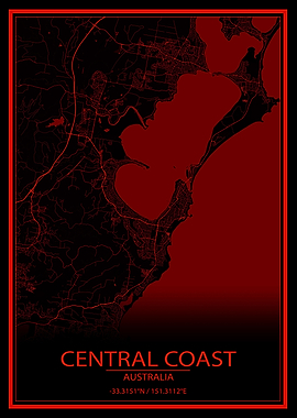 Central Coast RedBlack Map