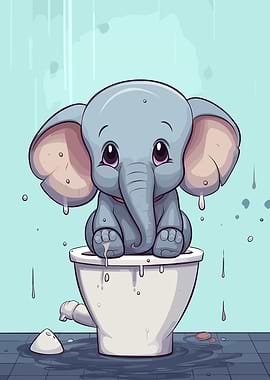 Cheerful Toilet Elephant