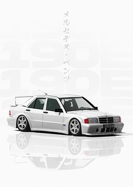 White Mercedes 190E EVO II
