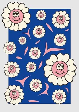 Retro Flower Emot Smile
