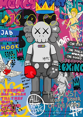 ABE　ポスター　( kaws ape パロディ 現代アート Supreme KAWS x Supreme x Bape 24x30 Canvas * * * * * * * #bape #kaws