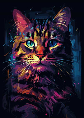Colorful Cute Cat