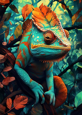 Chameleon animal art