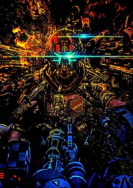 robots gun hunter art