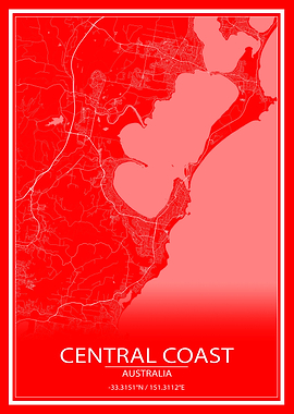 Central Coast RedWhite Map