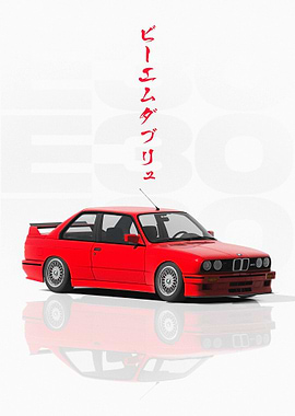 Red BMW E30 M3