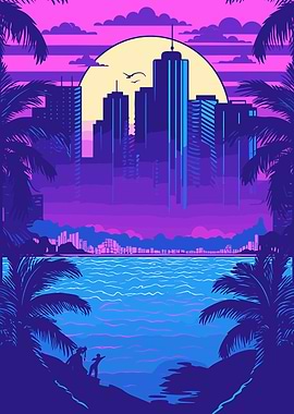 City Synthwave Retro