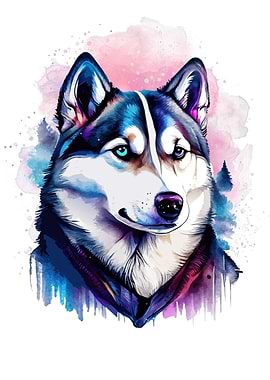Wolf in watercolor