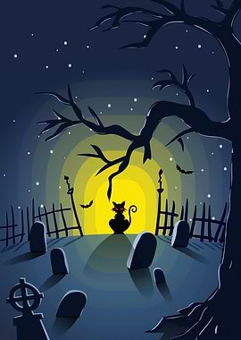 Terror Black Cat halloween